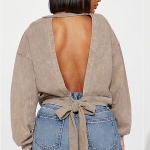 Fashion Nova Taupe Off-the-Shoulder Sweater